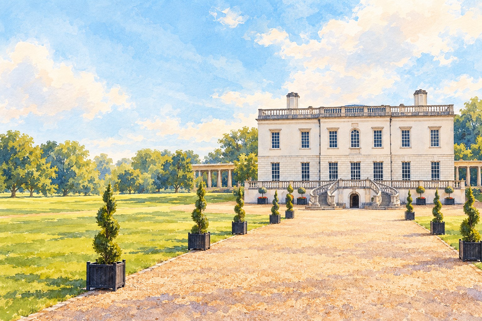 Artist's impression of the Queen's House in Greenwich